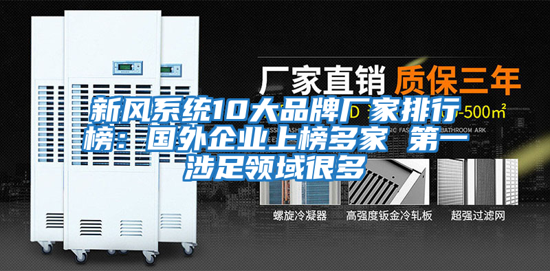 新風系統10大品牌廠家排行榜:國外企業上榜多家 第一涉足領域很多