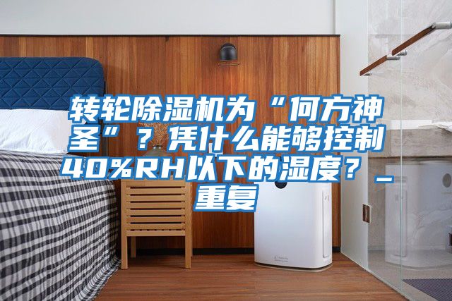 轉輪除濕機為“何方神圣”？憑什么能夠控制40%RH以下的濕度？_重復